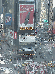 Top right picture you see an aerial view of Times Square and Broadway.  You see the TDF ticket stand in the front of the picture where you can purchase discount Broadway Play theater tickets.