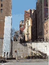 Center right photo was taken across from the United Nations looking at Tudor City.  Tudor City was built in the mid 1920's  without windows on the east side.  At that time the area had slaughter houses where the UN stands today.