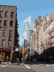 Center right picture you see East 53rd Street.  In the distance you see the Citicorp Building with the Lipstick building in the foreground.