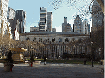 Bottom right picture you see Bryant Park.  In the foreground you see the NY Public Library at 42nd Street and in the distance you see the skyline of New York City.