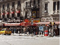 You would think there's a shortage of food in NYC when you see the lines at the famous Carnegie Deli (photo to the top right) .  This is one of NYC's most famous eateries.  The sandwiches are huge and very delicious.  The pickles are worth the wait!