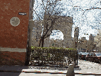 Top right picture you see the arches of Washington Square Park as seen from Fifth Avenue.  To the left you see the sign on the building, Washington Mews.