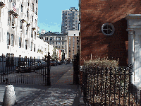 Center right picture you see the Washington Mews.  This is a secluded alley of homes that once contained stables and servants quarters for the town houses on Washington Square North.