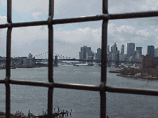 Center right picture you see the Brooklyn Bridge and Lower Manhattan as seen through a fence on the Williamsburg Bridge.  The views on the Williamsburg Bridge are obstructed unlike the Brooklyn Bridge.  However, the walk is great exercise.