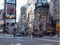 Center right picture you see Broadway in Times Square.  This is truly the most exciting and busy area of NYC.  You'll pass by theaters, shoppers, tourists and you might pass by a famous star of Broadway or a movie star.