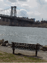 Top right picture you see one of the pretty views of the Williamsburg Bridge as seen along the Hudson River.