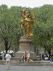 Top right picture you see a little boy with his Dad at Grand Army Plaza.  Grand Army Plaza is one of the prettiest spots in NYC.  This is also really close to the Central Park Zoo.