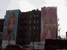 Bottom right picture you see Houston Street and Bebe billboards.  Houston is the street that divides the Village from Soho.