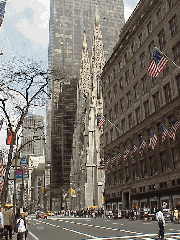 Top right picture you see St. Patrick's Cathedral on Fifth Avenue.  St. Patrick's Cathedral was built in 1853. Over the years many famous people have been married here.  To the right of the church you see Sak's Fifth Avenue.