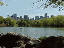 Center right picture was taken at The Lake.  You can see the NYC skyline in the distance and people in a row boat.