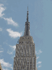 Top right picture you see The Empire State Building.  Even when you glance up you see a famous sight.