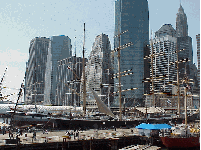 Bottom right picture you see the southern tip of the island as seen from the pier at South Street Seaport.