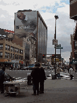 Center right picture you see 125th Street in Harlem.  The large building in the distance is where President Clinton's has his offices.