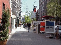 Center right picture you see West Broadway and the artists selling their work on the sidewalks.  Art is a way of life in Soho. This sight is an everyday occurrence.