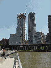 Top right you see Trump Place as see from Trump's Pier.  You also see the Joe Dimagio Highway  which runs along the Hudson River on the West Side.