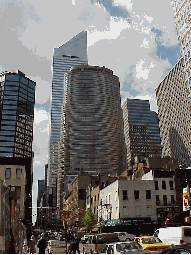 Top right picture you see the Citicorp Building in the distance and the Lipstick Building as seen from East 53rd Street.  You also see the shorter old buildings surrounding these skyscrapers.  The architecture in this city is so interesting.