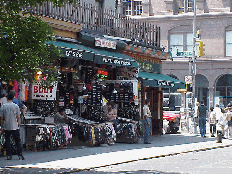 Bottom right picture you see St. Mark's Place and the corner below the St. Mark's Hotel.  You'll find lots of body piercing stores, music, jewelry and wild clothes for sale.