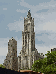 Top right picture you see the Woolworth Building.  This masterpiece in architecture was built by Cass Gilbert in 1913.  When it was built it cost more than $13.5 million dollars.  The owner F. W. Woolworth paid for the construction in cash.