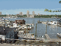 Bottom right picture you see the 79th Street Boat Basin on the Upper West Side and Riverside Park.  Go fishing and catch fish for the charcoal grill tonight. (There's always the supermarket if they all get away). You can also dine at the Boat Basin Caf.