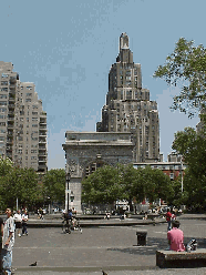 Top right picture you see Washington Square Park in Greenwich Village.  Washington Square Park is known as the hangout for cool people year round.  If chess is your game, you will always find someone waiting to play in Washington Square Park.