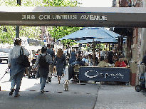 Of course sidewalk dining is wonderful in the summer. Center right photo you see the Ocean Grill Restaurant on Columbus Avenue (the Upper West Side.)