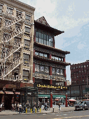 Chinatown is one of the most unique neighborhoods of NYC.  Top right picture you see Charles Schwab on the corner of Canal Street.  You'll find such diversity in Chinatown. One building will feature Chinese architecture next door to another business.