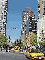 Smart women will all tell you one of the best ways to stay cool is in an air conditioned designer store.  Top right photo you see Columbus Avenue, which is lined with great shopping.