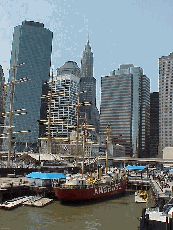 Top right picture you see some of the historical ships that make up the South Street Seaport Museum.  You can spend an entire day here shopping in the mall, dining and visiting the South Street Seaport Museum.