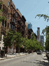 Center right picture you see an area once known as Hell's Kitchen. Today it's referred to as Clinton.  You see some sailors making their way towards Times Square. In the distance you can see the W Hotel in Times Square.