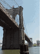 Top right picture you see the Brooklyn Bridge. The bridge was first commissioned in 1869 and finished in 1883 taking lives as well as twenty five million dollars to complete.