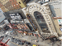 Bottom right picture was taken from the top of a building on 42nd Street. In this picture you are looking down on the Loews Theater on 42nd Street.  If you think Broadway was busy, just wait until you see 42nd Street!