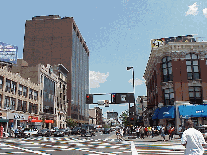 Center right picture you see 125th Street in Harlem. This is the main street for shopping, restaurants and theaters.  The famous Apollo Theater is here, and Magic Johnson has a huge movie complex here.