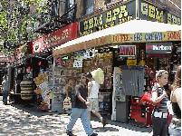 Center right photo you see a corner in the East Village.  The village is the happening place for the young and young at heart.