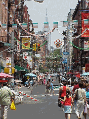 Top right picture you see the Empire State Building in the distance on Mulberry Street.