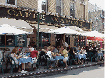 Bottom right picture you see people enjoying lunch at Caffe Napoli on Mulberry Street.