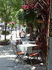 Center right picture you see a pretty table on MacDougal Street in Greenwich Village.  A trip to the village is a must do.  You'll find plenty of trendy coffee houses and restaurants.  Try to get an outdoor seat.  People watching in NYC is half the fun.