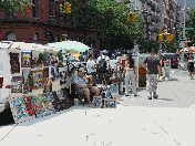 Art being sold on the sidewalks of Soho