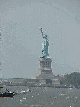 Statue of Liberty in the harbor of NYC