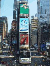 Famous Coke sign in the Center of Broadway