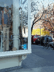 A store window in the West Village