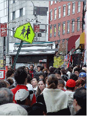 Canal Street and the crowded sidewalks