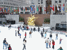 Rockefeller Center and the ice skating rink