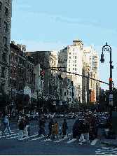 Pedestrians on the Upper West Side near the 72nd Street and Broadway subway station