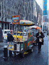 Vendors on Fifth Avenue selling hot dogs