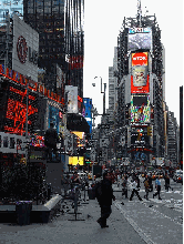 Evening shot of Broadway Jumbotron