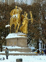 Grand Army Plaza in the snow