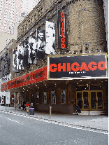 Ambassador Theatre where the hit Broadway musical Chicago is playing