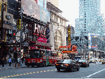 West 42nd Street and the Times Square Hilton Hotel