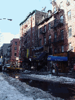 Bleecker Street on a snowy day