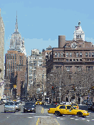 Cooper Union to the right and the Empire State Building to the left